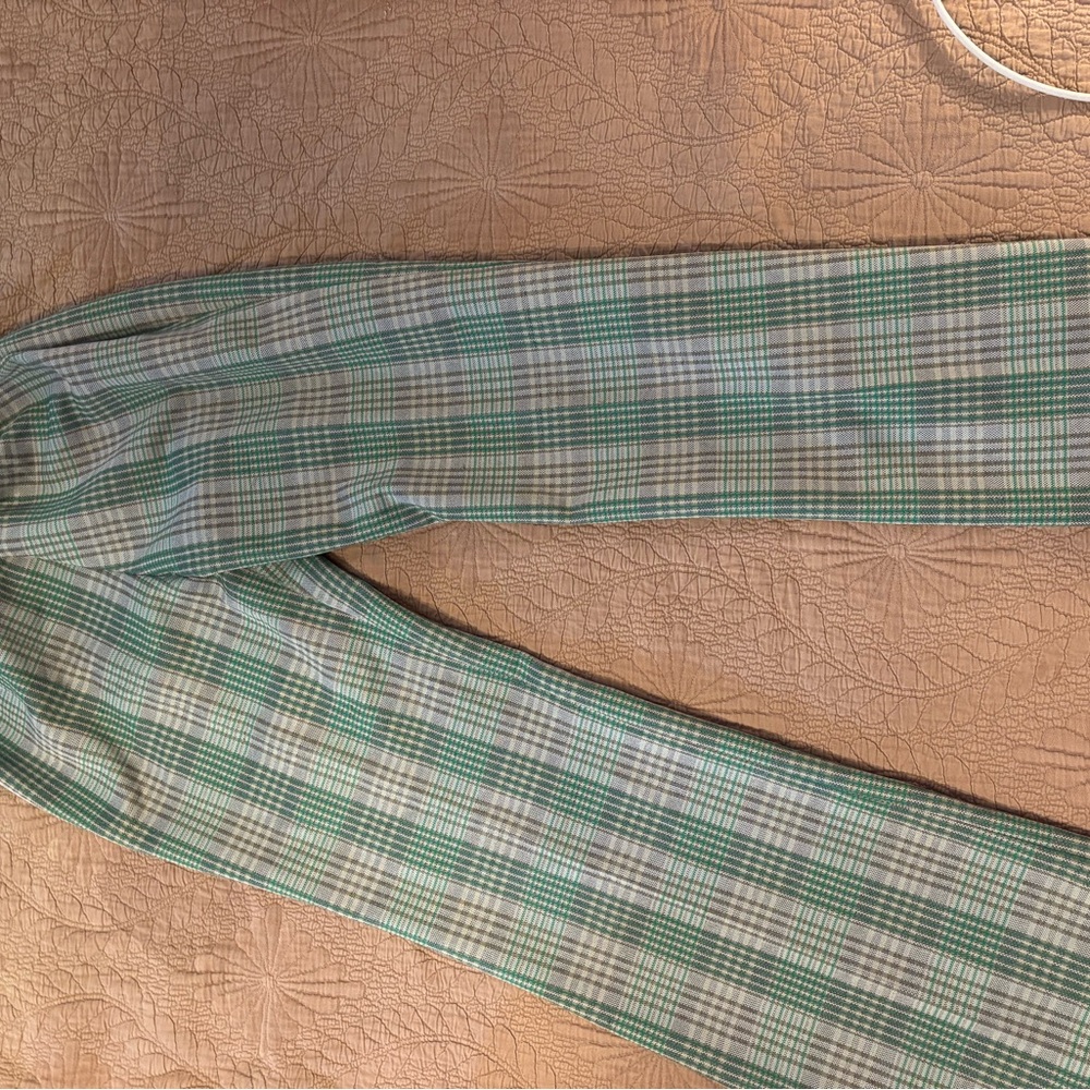 Chic Green Plaid Trousers